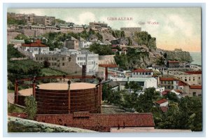 c1910 View of Buildings and Big Tank, Gas Works, Gibraltar Postcard