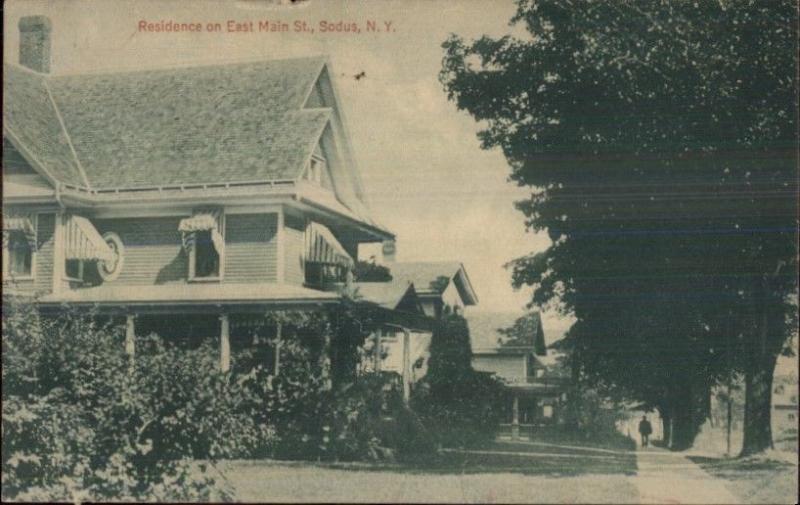 Sodua NY East Main St. Home c1910 Postcard