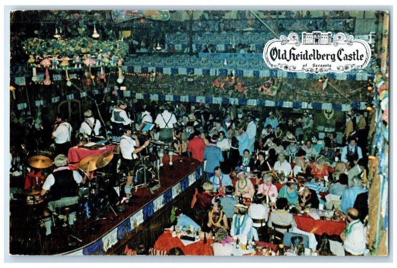 1960 Interior Old Heidelberg Castle Restaurant Sarasota Florida Vintage Postcard