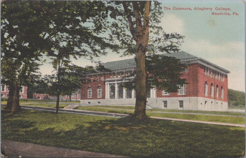 Postcard The Commons Allegheny College Meadville PA