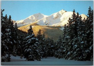 Colorado Ski Resort Peaks 1 & 2 Summit Snow Covered Mountains Postcard