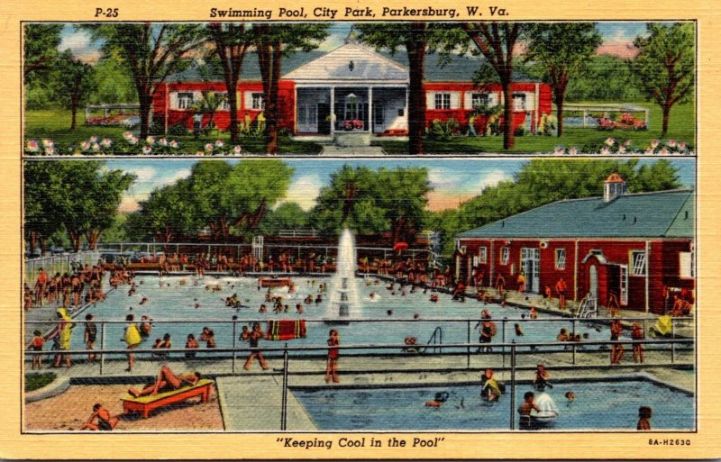 West Virginia Parkersburg City Park Swimming Pool Curteich