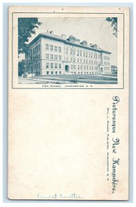 c1910 High School Manchester New Hampshire Will L Rhodes PMC Postcard 