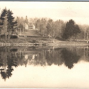 c1900s Unknown Lake House RPPC Lodge Resort Photo Homestead UDB Postcard A96