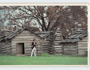 Postcard Reconstructed log huts, Valley Forge, Pennsylvania