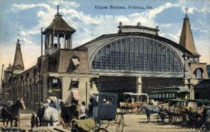 Union Station, Atlanta, Georgia, GA, USA Railroad Train Depot 1918 some inter...