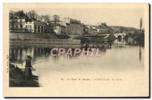 Old Postcard Tour De Marne Joinville The Pier Fishing Fisherman