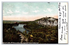 View From Eagle Cliff Towers Mohonk Lake New York NY 1907 UDB Postcard P26