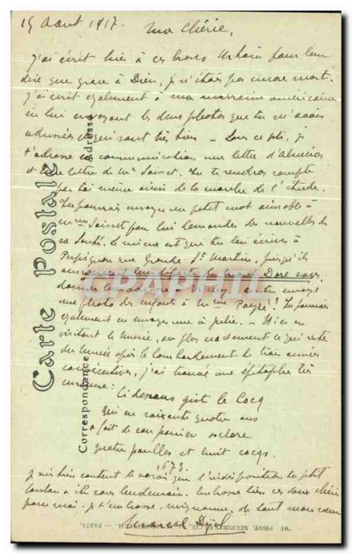 Old Postcard Soissons The Cathedral nave Great Army