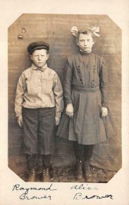 RPPC A HAPPY EASTER & VERY UNHAPPY CHILDREN REAL PHOTO POSTCARD (c. 1910)