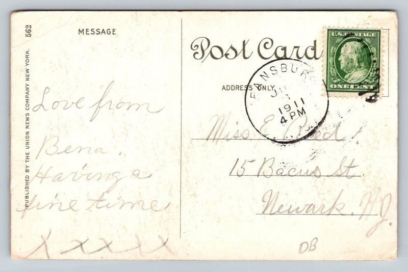 1911  Beach At Keansburg  New Jersey   Postcard