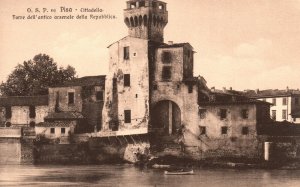 Vintage Postcard Pisa Cittadella Torre Dell'Antico Arsenale Della Repubblica