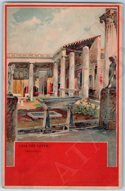 1910s House of Vettii Pompeii Peristilio Architecture Peristyle Lith Art PC A190