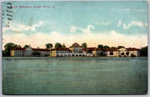 Cedar Point Sandusky Ohio 1913 Postcard Hotel Breakers