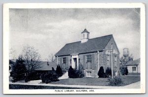 Malvern Arkansas~Public Library St View~Brick Bldg~Cupola~Water Tower~1941 PC