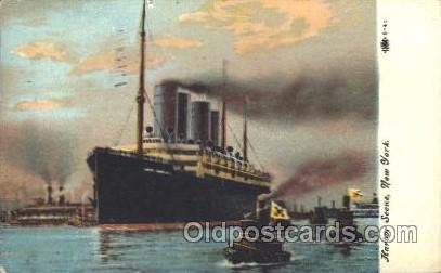 Kaiser Wilhelm II in Port, Harbor Scene, New York, USA Ocean Liner, Ship 1910...