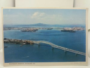 Vintage Postcard Aerial View of Waitemata Harbour Auckland New Zealand