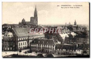 Postcard Old Strasbourg Cathedrale vur taken from the palace of the Rhine