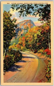 Provo Canyon Utah UT, Alpine Highway, North Fork, Driveway, Vintage Postcard