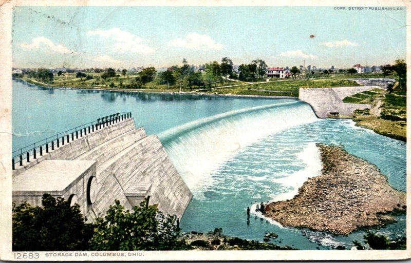 Ohio Columbus Storage Dam 1909 Detroit Publsihing