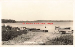 MI, Mecosta, Michigan, RPPC, Tubbs Lake, Boats, Photo