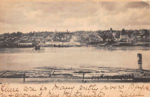 New Westminster BC Canada From Fraser River Vintage Postcard AA74475