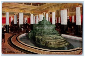 c1910's Fountain In Pompeiian Room Congress Hotel Annex Chicago IL Postcard