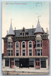 Phoenix Arizona Postcard Elks Home Exterior View Building 1909 Vintage Antique