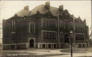 Hempstead Long Island NY New School c1910 Real Photo Postcard jrf