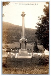 c1910's More Monument View Graveyard Phelps Roxbury NY RPPC Photo Postcard