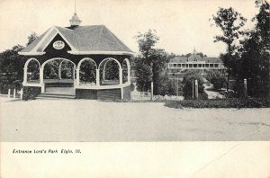 LORD'S PARK View of Entrance Elgin, Illinois ca 1907 Vintage Postcard