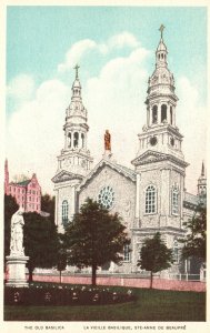 Vintage Postcard 1920's Old Basilica La Vielle Basilique Ste-Anne De Beaupre CAN