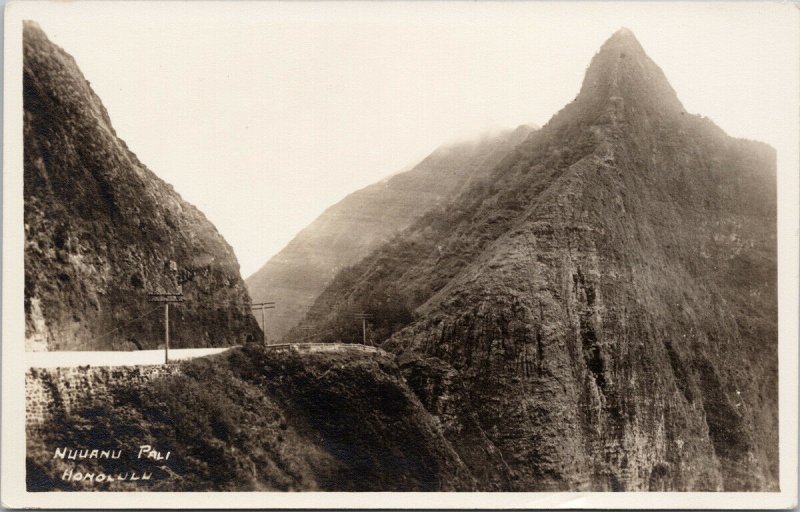 Nuuanu Pali Honolulu Hawaii HI Real Photo Postcard F85