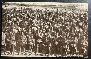 Mint Australia Real Picture Postcard RPPC Troops Parading For The Trenches