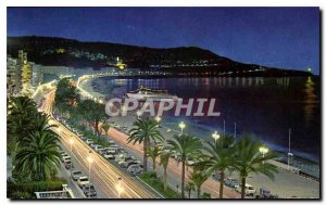 Postcard Modern French Riviera Nice Promenade des Anglais night