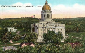 Vintage Postcard 1947 State Capital & Governor's Mansion Frankfort KY Kentucky