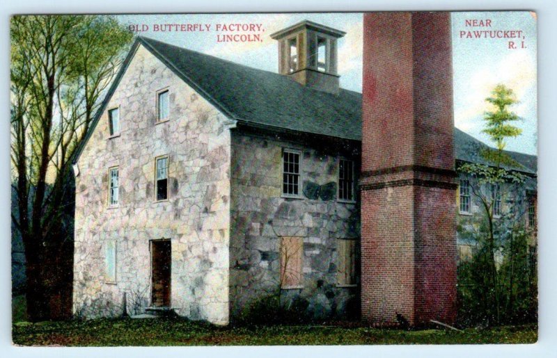 LINCOLN, RI Rhode Island~ Old BUTTERFLY FACTORY 1910s Providence County Postcard