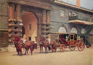 Royal Mews Buckingham Palace Tuck Postcard Royal State Road Landau and horses