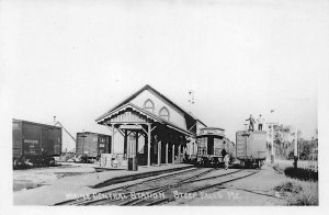 Steep Falls ME Maine Central Railroad Station Train Depot Real Photo Postcard