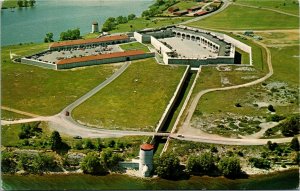 Postcard ON Kingston Fort Henry Showing Ditch Towers Aerial View 1960s K59