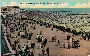 USA New York Coney Island View of Boardwalk and Beach 07.03 