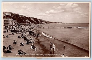 Bournemouth Dorset England Postcard East Cliff from Pier c1930's RPPC Photo
