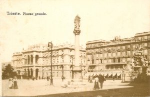 Italy Trieste central square column statue promenade