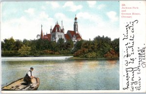 Jackson Park and German House Chicago Illinois Postcard Posted