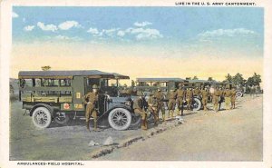 US Army Ambulances Field Hospital Cantonment 1910s postcard