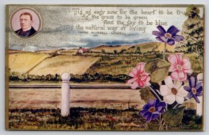 Greeting Old Poem Poet James Russell Lowell Heart to Be True Postcard I29