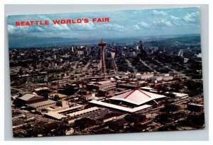 Vintage 1962 Postcard Aerial View Seattle World's Fair Space Needle Washington
