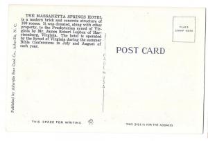 VA Harrisonburg Massanetta Springs Hotel Station Postcard