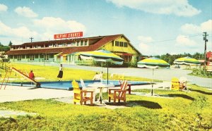 Alpine Courts & Restaurant - Lake Placid, New York - Vintage Postcard