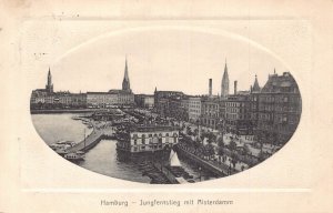 A164 Germany 1911 Passepartout Hamburg Jungfernstieg Alsterdamm boats postcard